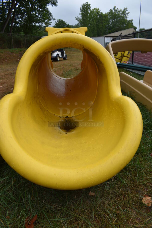 ALL ONE MONEY! Lot of 2 Various Playground Slides, Platform and Pieces. BUYER MUST REMOVE. Includes 43x44x144. (stadium) - Image 3 of 10