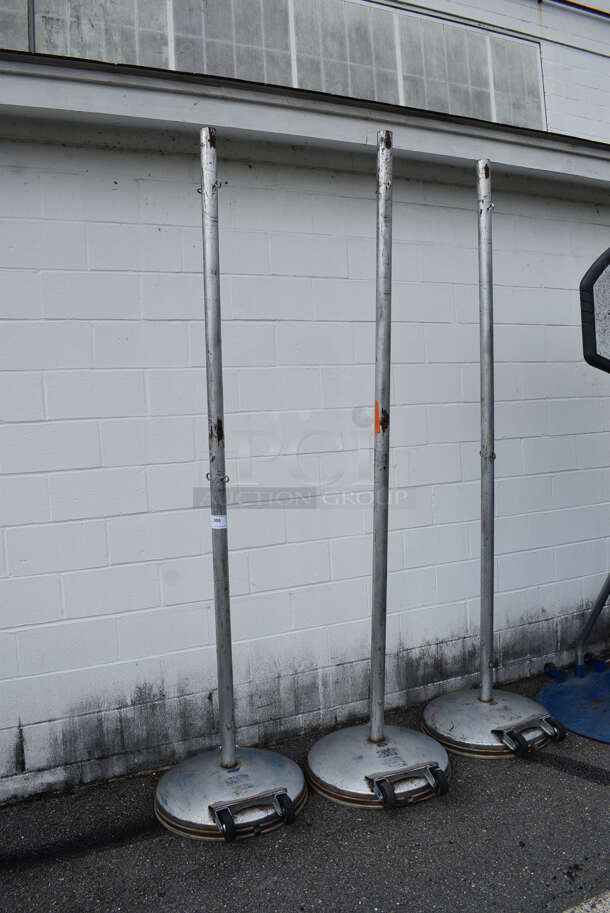 3 Metal Floor Style Tetherball Poles. 24x24x106. 3 Times Your Bid! (Clearview Elementary - Outside) - Image 6 of 7