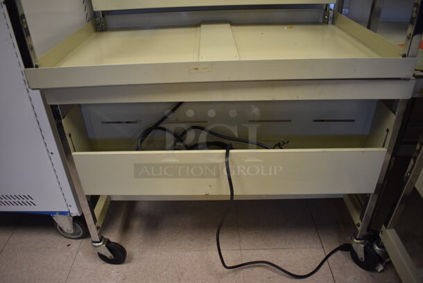 2 Metal Desks on Commercial Casters. BUYER MUST REMOVE. 36x24x27. 2 Times Your Bid! (Clearview Elementary - Room 8) - Image 2 of 3