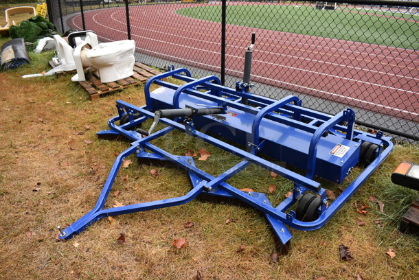 Blue Metal Commercial Turf Brush / Rake. BUYER MUST REMOVE. 90.5x96x36. (stadium) - Image 2 of 11