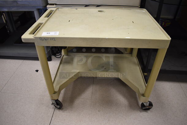 5 Tan Poly Carts w/ Under Shelf on Commercial Casters. 35.5x24x27. 5 Times Your Bid! (Clearview Elementary - Room 8) - Image 2 of 4