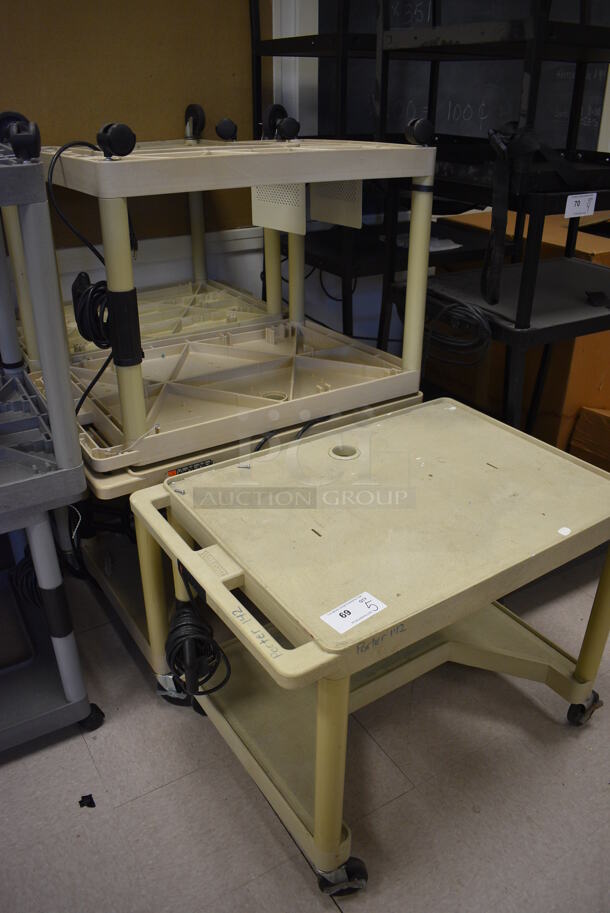 5 Tan Poly Carts w/ Under Shelf on Commercial Casters. 35.5x24x27. 5 Times Your Bid! (Clearview Elementary - Room 8) - Image 4 of 4
