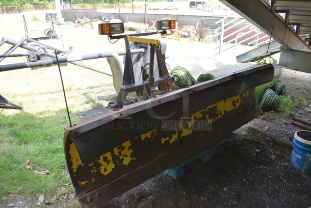 Fisher Yellow Metal Snowplow. BUYER MUST REMOVE. 108x56x51. (Stadium) - Image 2 of 12