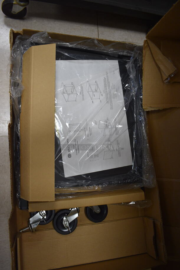 2 BRAND NEW Boxes; Black Metal Cart and Overhead Projector Cart w/ 3 Casters. 2 Times Your Bid! (Clearview Elementary - Room 8) - Image 4 of 6