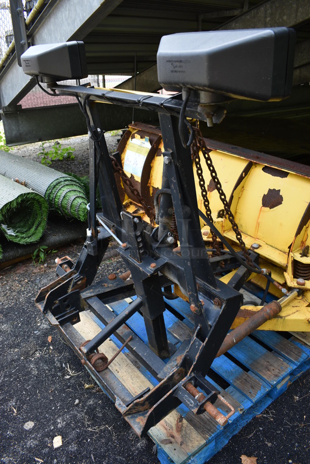 Fisher Yellow Metal Snowplow. BUYER MUST REMOVE. 108x56x51. (Stadium) - Image 8 of 12