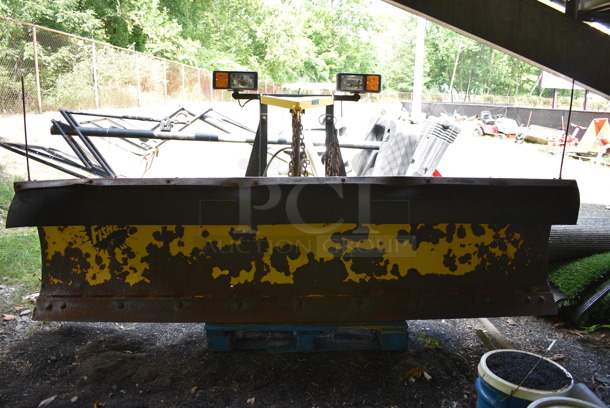 Fisher Yellow Metal Snowplow. BUYER MUST REMOVE. 108x56x51. (Stadium) - Image 11 of 12