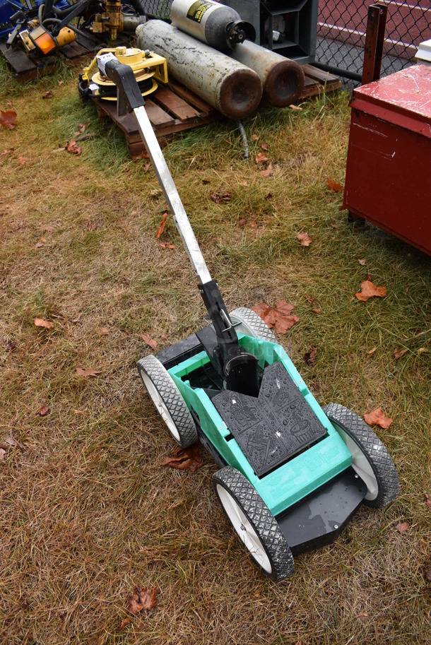 Green Poly Line Painter. BUYER MUST REMOVE. 12.5x32x33.5. (stadium) - Image 1 of 7