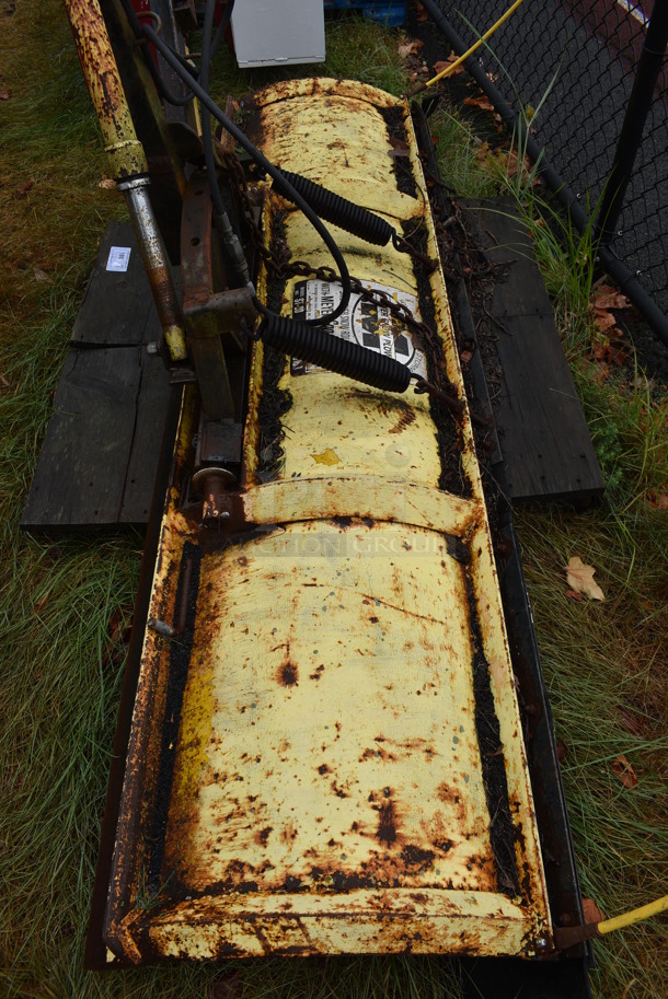 Meyer Model ST-00 Yellow Metal Front Hitch Snow Plow Attachment. BUYER MUST REMOVE. 90x26x49. (stadium) - Image 3 of 6