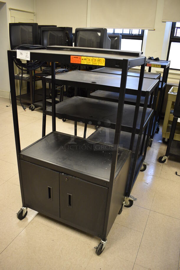 5 Various Black Metal AV Carts on Commercial Casters. Includes 30x20x54. 5 Times Your Bid! (Clearview Elementary - Room 8) - Image 2 of 7