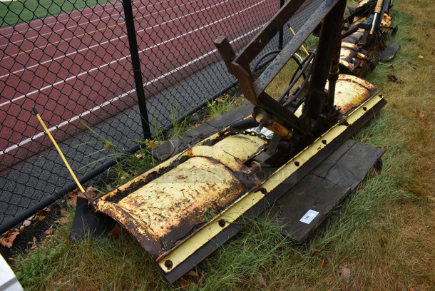 Meyer Model ST-00 Yellow Metal Front Hitch Snow Plow Attachment. BUYER MUST REMOVE. 90x26x49. (stadium) - Image 6 of 6