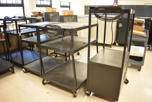 5 Various Black Metal AV Carts on Commercial Casters. Includes 30x20x54. 5 Times Your Bid! (Clearview Elementary - Room 8) - Image 7 of 7
