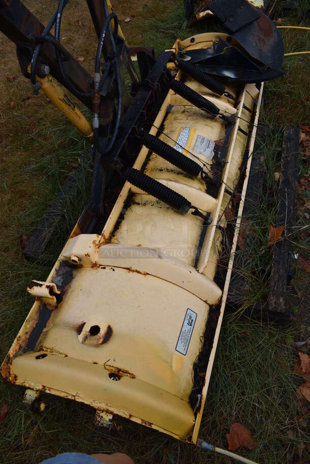 Meyer Model C-8 Yellow Metal Front Hitch Snow Plow Attachment. BUYER MUST REMOVE. 97.5x50.5x26.5. (stadium) - Image 7 of 7