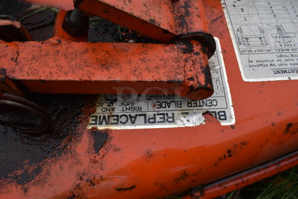 Kubota Model RC72-36A Orange Metal Commercial Mid Mount Mower. BUYER MUST REMOVE. 77x46x19.5. (stadium) - Image 10 of 11