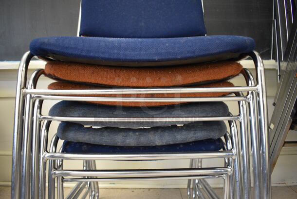 6 Various Colored Chairs on Metal Frame. BUYER MUST REMOVE. 20x22x32. 6 Times Your Bid! (Clearview Elementary - Room 7) - Image 4 of 4