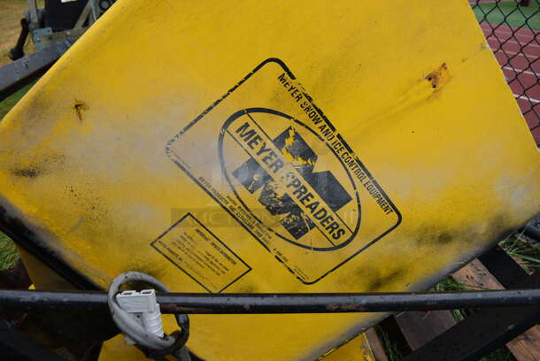 Meyer Yellow Metal Salt Spreader. BUYER MUST REMOVE. 41x32x49. (stadium) - Image 7 of 12