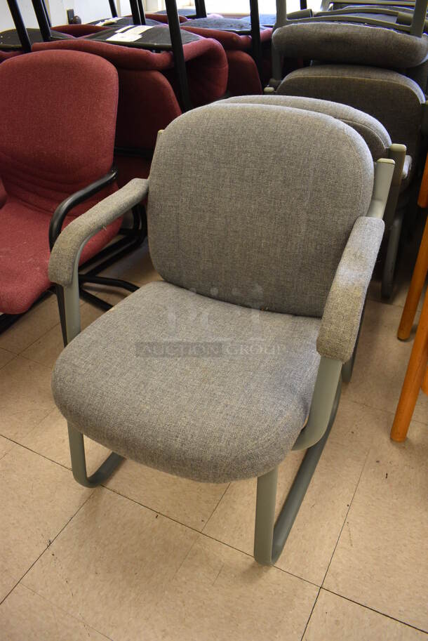 6 Gray Chairs w/ Arm Rests. BUYER MUST REMOVE. 24x24x34. 6 Times Your Bid! (Clearview Elementary - Room 7) - Image 2 of 5