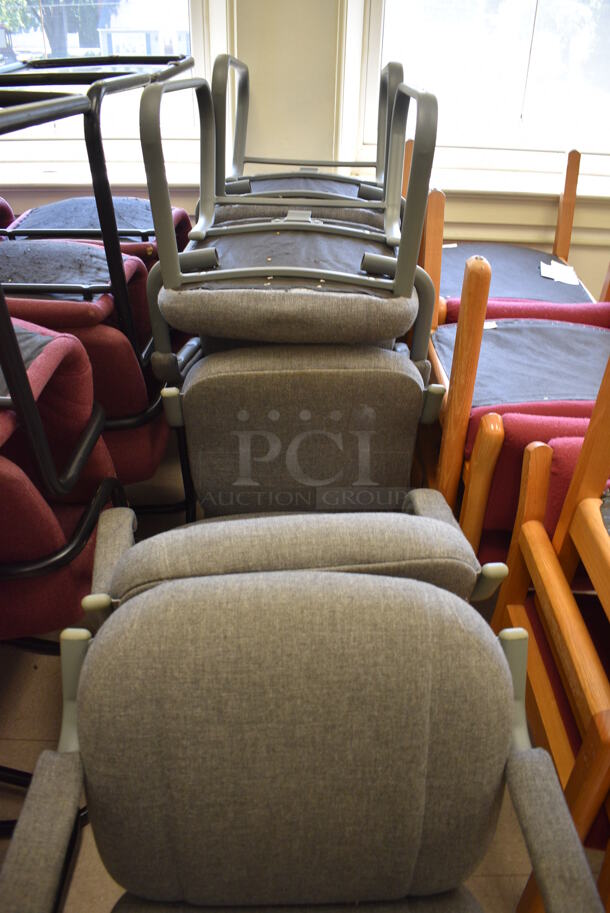 6 Gray Chairs w/ Arm Rests. BUYER MUST REMOVE. 24x24x34. 6 Times Your Bid! (Clearview Elementary - Room 7) - Image 5 of 5