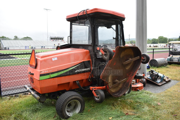 2005 Jacobsen Model HR 5111 4WD Metal Commercial Riding Lawn Mower. Good Working Order, Has a Hydraulic Hose Leak on Cutting System. BUYER MUST REMOVE. 60x147x88. (stadium) - Image 2 of 12