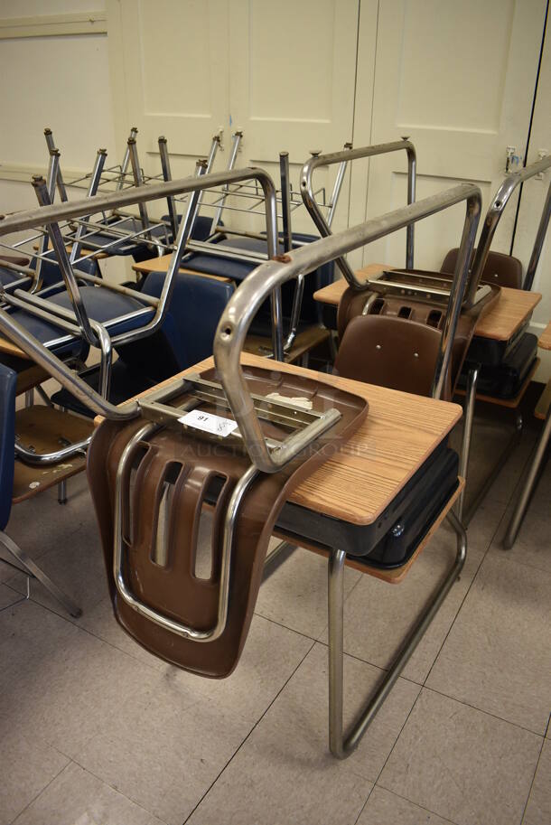 8 Various Desk w/ Attached Chair. BUYER MUST REMOVE. Includes 24x33x31. 8 Times Your Bid! (Clearview Elementary - Room 7) - Image 2 of 5