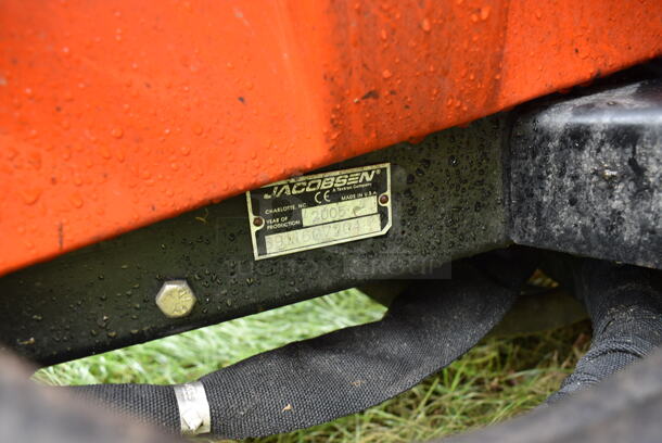 2005 Jacobsen Model HR 5111 4WD Metal Commercial Riding Lawn Mower. Good Working Order, Has a Hydraulic Hose Leak on Cutting System. BUYER MUST REMOVE. 60x147x88. (stadium) - Image 9 of 12