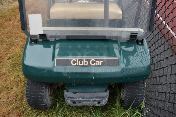 Green Electric Powered Golf Cart w/ Battery Charger. Needs New Battery. Comes w/ 1 Key. BUYER MUST REMOVE. 42x101x67.5. (stadium) - Image 3 of 11