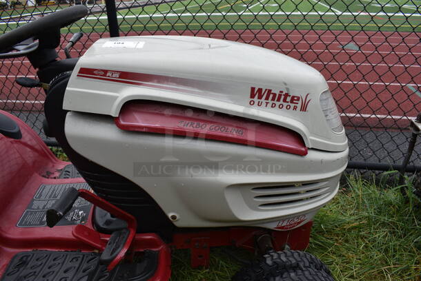 White Outdoor Model 13C0616G190 Turbo Cooling LT1650 Hydro Riding Lawnmower. Comes w/ 1 Key. BUYER MUST REMOVE. 36x63x40. (stadium) - Image 3 of 12