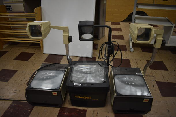 3 Various Projectors; 2 3M and 1 SunSplash. Includes 13x15x28. 3 Times Your Bid! (Clearview Elementary - Room 1)