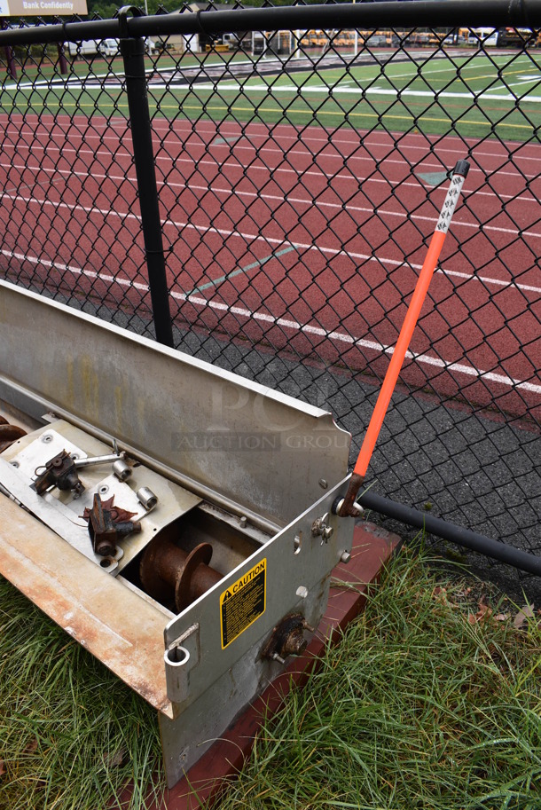 Swenson Metal Commercial Salt Spreader. BUYER MUST REMOVE. 96.5x21x23. (stadium) - Image 2 of 10