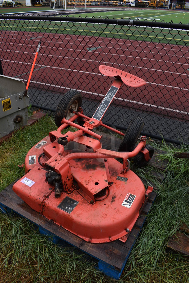 ALL ONE MONEY! Lot of 2 Pieces; Mower Attachment and Mowing Sulky Seat. BUYER MUST REMOVE. Includes 41x31x13. (stadium) - Image 2 of 8
