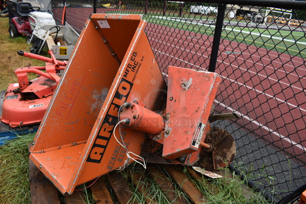 Air-flo Orange Metal Commercial Salt Spreader. BUYER MUST REMOVE. 32x38x36. (stadium)