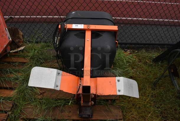 Black and Orange Metal Commercial Salt Spreader. BUYER MUST REMOVE. 35x21x39.5. (stadium) - Image 3 of 8