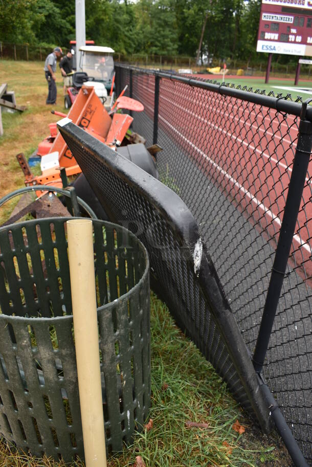 ALL ONE MONEY! Lot of Various Playground Items; Trash Can Shell, Tabletop, Base and Pole. BUYER MUST REMOVE. Includes 46x46x2. (stadium) - Image 5 of 7