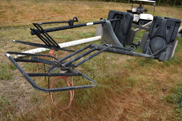 Lifetime Metal Floor Style Basketball Hoop. No Net or Backboard. BUYER MUST REMOVE. 43.5x46.5x158. (stadium) - Image 5 of 10
