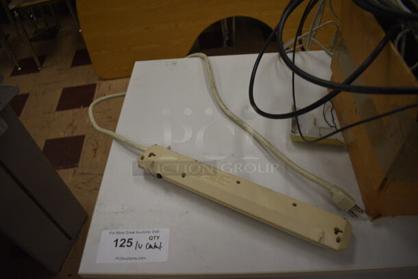 Gray Desk w/ Contents Including Wires and Parts for Overhead Projector. BUYER MUST REMOVE. 36x20x31. (Clearview Elementary - Room 1) - Image 4 of 5