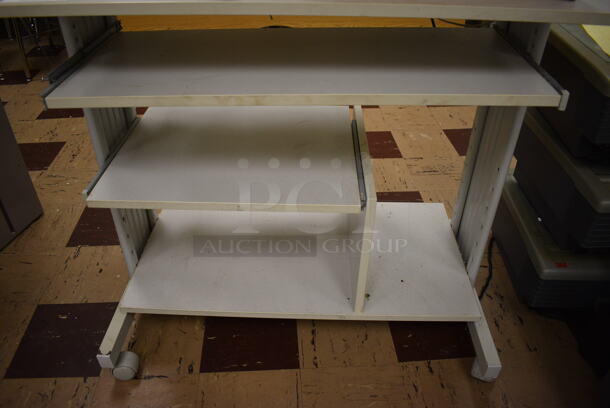 Gray Desk w/ Contents Including Wires and Parts for Overhead Projector. BUYER MUST REMOVE. 36x20x31. (Clearview Elementary - Room 1) - Image 5 of 5