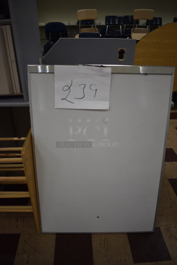 ALL ONE MONEY! Lot of 5 Various Items Including Desks, Board and Wooden Rack. BUYER MUST REMOVE. Includes 29x15x26. (Clearview Elementary - Room 1) - Image 2 of 7
