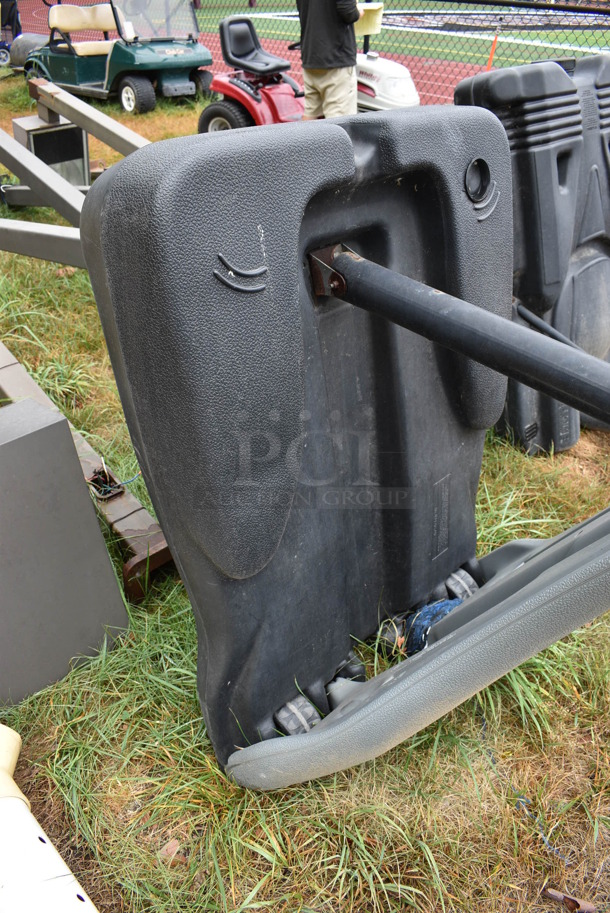 Metal Floor Style Basketball Hoop. No Net or Backboard. BUYER MUST REMOVE. 48x46x127. (stadium) - Image 8 of 11