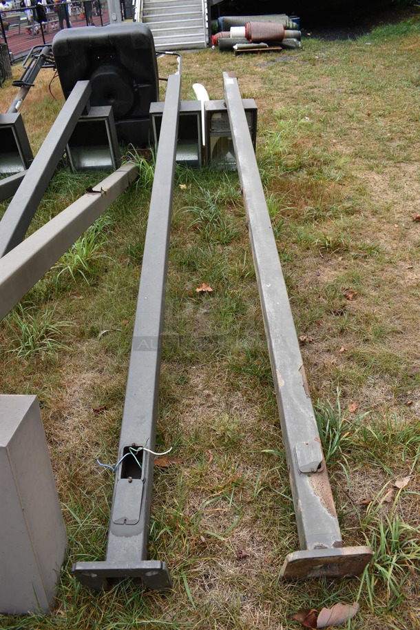 8 Brown Metal Lights. BUYER MUST REMOVE. 16.5x31.5x144.5. 8 Times Your Bid! (stadium) - Image 5 of 7