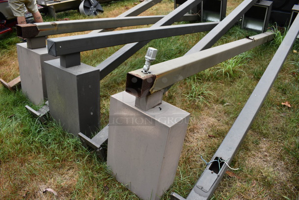 8 Brown Metal Lights. BUYER MUST REMOVE. 16.5x31.5x144.5. 8 Times Your Bid! (stadium) - Image 6 of 7