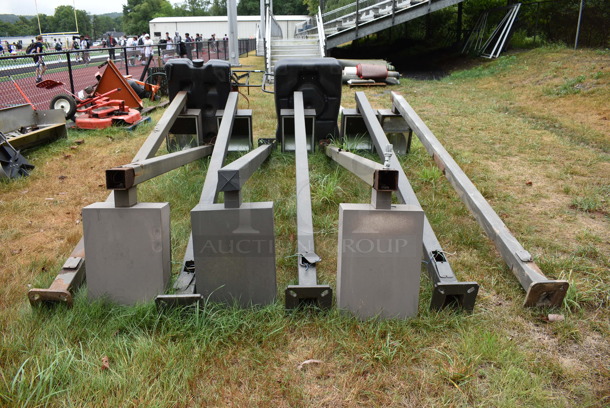 8 Brown Metal Lights. BUYER MUST REMOVE. 16.5x31.5x144.5. 8 Times Your Bid! (stadium) - Image 7 of 7
