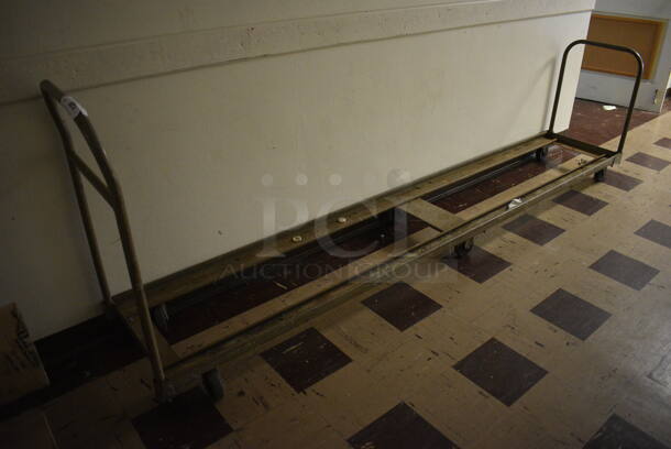 Metal Cart on Commercial Casters. 110x20x37. (Clearview Elementary - Upper Level Hallway)