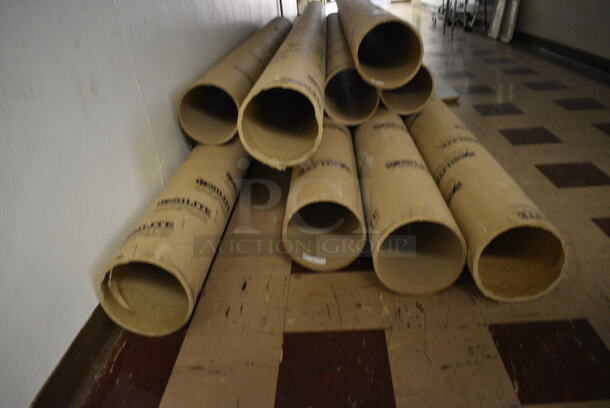 ALL ONE MONEY! Lot of 9 Brown Tubes. Includes 9x9x144. (Clearview Elementary - Upper Level Hallway) - Image 2 of 4