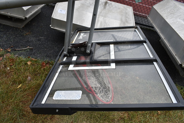 Spalding Metal Floor Style Basketball Hoop. BUYER MUST REMOVE. 52x48x132.5. (stadium) - Image 4 of 9
