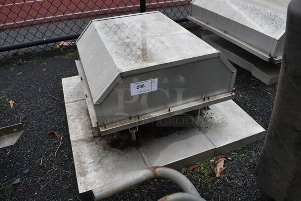 Metal Commercial Rooftop Vent Exhaust. BUYER MUST REMOVE. 33.5x33.5x17.5. (stadium)