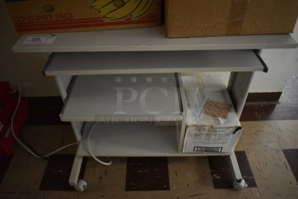 ALL ONE MONEY! Lot of Gray Desk w/ Contents. BUYER MUST REMOVE. 36x20x31. (Clearview Elementary - Upper Level Hallway) - Image 5 of 9
