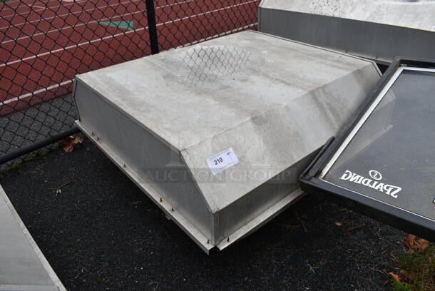 Metal Commercial Rooftop Vent Exhaust. BUYER MUST REMOVE. 45.5x46x20.5. (stadium)