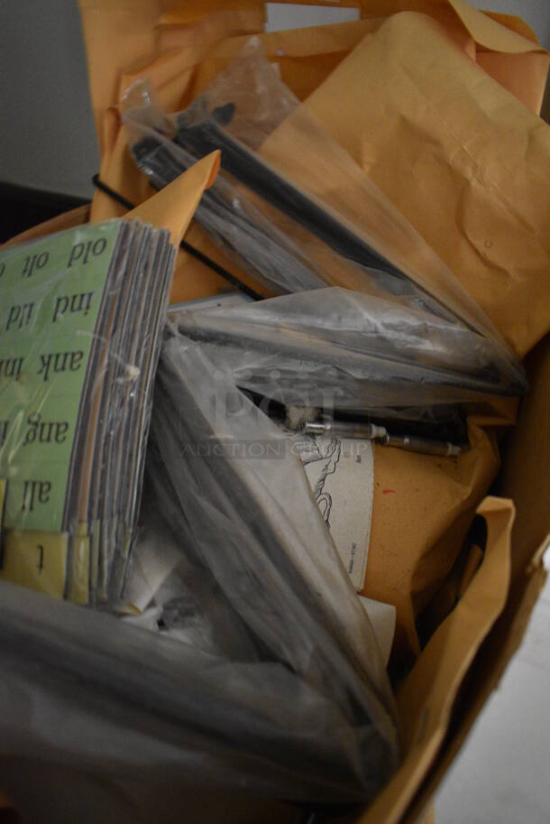 ALL ONE MONEY! Lot of Gray Desk w/ Contents. BUYER MUST REMOVE. 36x20x31. (Clearview Elementary - Upper Level Hallway) - Image 8 of 9