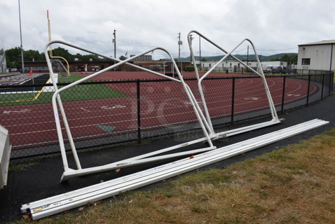 ALL ONE MONEY! Lot of 2 NEVER USED Kwikgoal Metal White Frames For Soccer Nets. BUYER MUST REMOVE. 280.5x100x93. (stadium)