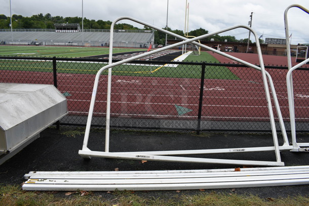 ALL ONE MONEY! Lot of 2 NEVER USED Kwikgoal Metal White Frames For Soccer Nets. BUYER MUST REMOVE. 280.5x100x93. (stadium) - Image 2 of 12