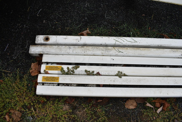 ALL ONE MONEY! Lot of 2 NEVER USED Kwikgoal Metal White Frames For Soccer Nets. BUYER MUST REMOVE. 280.5x100x93. (stadium) - Image 3 of 12